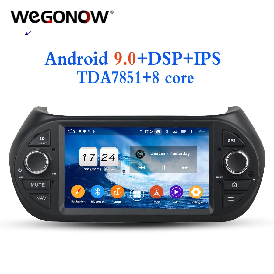 TDA7851 Android 9 0 для Fiat Fiorino Citroen Nemo Peugeot Bipper 2008-2015 8 ядер 4G + 32G Автомобильный dvd-плеер GPS