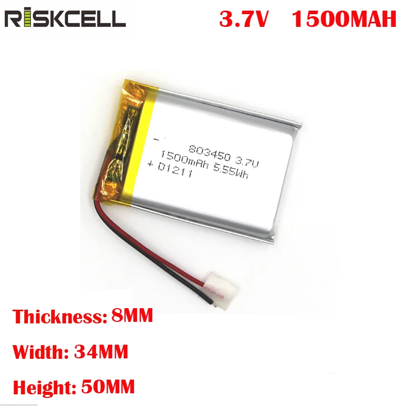 UL/CB/IEC62133 литий-полимерный аккумулятор 803450 3,7 в 1500 мАч для gps портативный