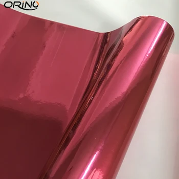 

Rose Red Chrome Mirror Vinyl Car Wrap Foil With Air Release Adhesive Chrome Multi-Color Car Motorbike Scooter Sticker Wrapping
