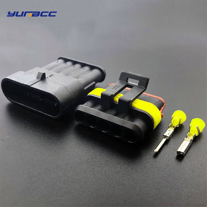 1 set Kit 1/2/3/4/5/6 pin/way Super seal AMP male and female Electrical Plug Automotive waterproof Xenon lamp connector for car