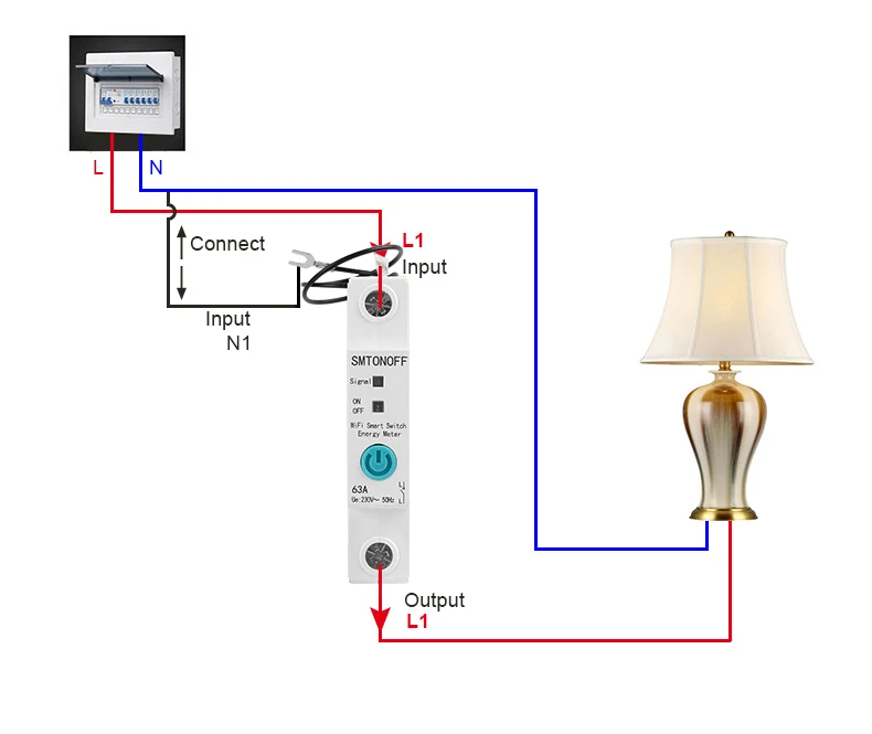 1P eWelink Single phase Din rail WIFI Smart Energy Meter Power Consumption kWh Meter wattmeter with Alexa  google for Smart home