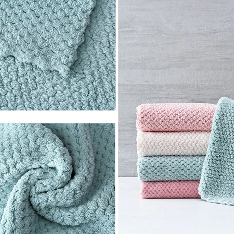 4 Color 25CM Household Super Absorbent Cleaning Cloth Rag Microfiber Cars Kitchen Towel Dishcloths Washing Cleaning Rags 1pc