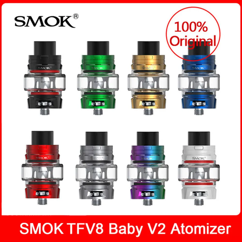 Original SMOK TFV8 Baby V2 Atomizer Tank 5ml & tfv8 baby V2 A1 A2 coils for E-cigarette species /mag grip /Stick v9 /r-kiss vape