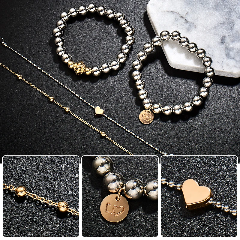 

SHUANGR Bohemia Jewelry Bracelets & Bangles for Women Vintage Beads Bracelets Set For Women Charm Multilayer Accessories Bijoux