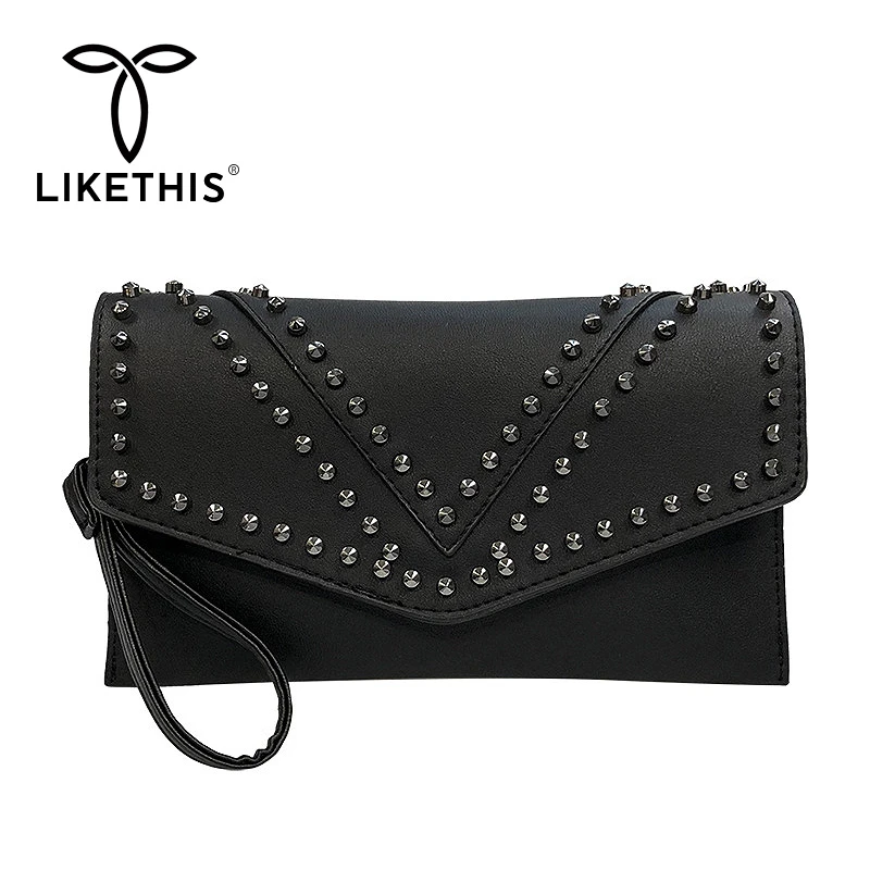 

LIKETHIS Fashion Evening Clutch Women Party Solid PU Leather Shoulder Bag Clutches Bridal Wedding Party Envelope Crossbody Bags