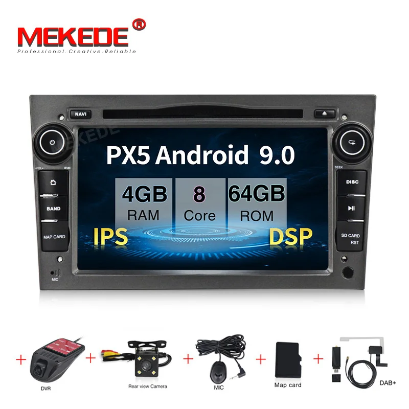 Android 9,0 Восьмиядерный 4G ram 64G rom gps Navi " автомобильный DVD мультимедиа для OPEL Vauxhall Astra H G J Vectra Antara Zafira Corsa - Цвет: 64G  camera DVR DAB