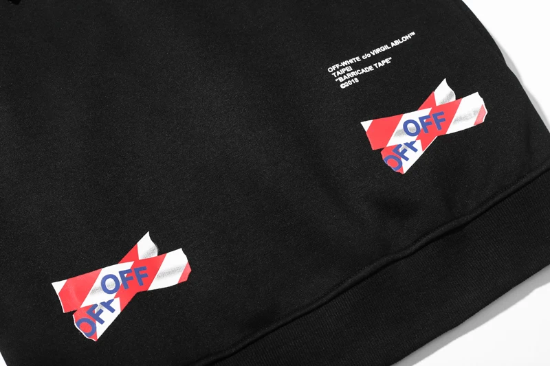 Косая полоска 19ss Off-White OW для мужчин/женщин любителей осень-зима Хлопок Мода Повседневная Свободная Толстовка с капюшоном куртка с капюшоном