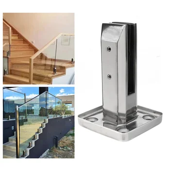 

Stainless Steel Glass Clamp Punch Free Glass Bracket Durable Glass Holder Glass Fixing Tool for Daily Use with Lid and Screw (Ma