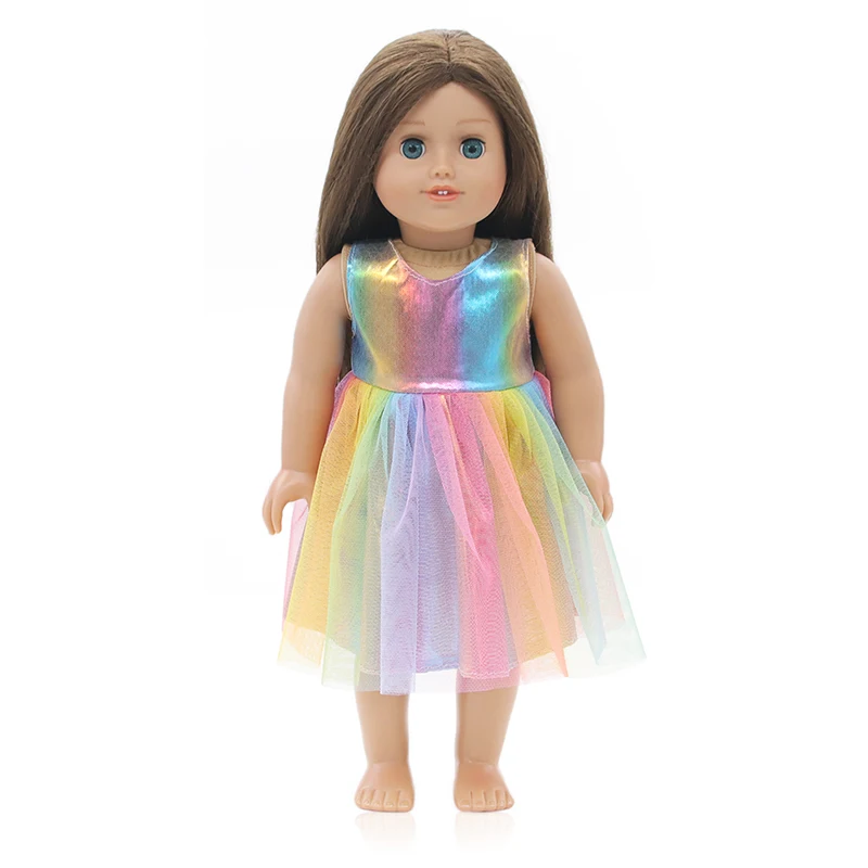 15 Colors Princess Doll Dress Doll Clothes For 43cm Baby New Born Doll Cute Skirt Dress For 18Inches American Dolls Gift 6