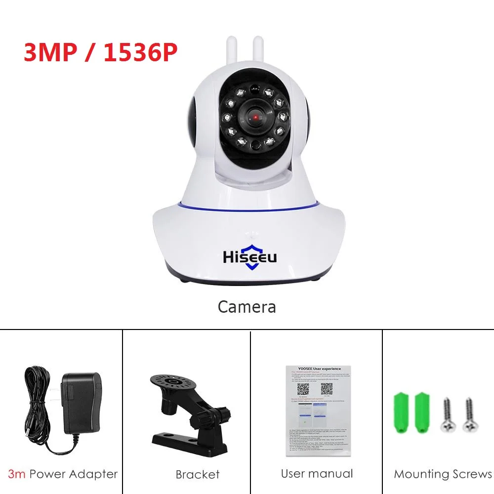 H76e1d2e6ec0642e5a9ab457ca51bd9f2W Hiseeu Home Security 1080P 3MP Wifi IP Camera Audio Record SD Card Memory P2P HD CCTV Surveillance Wireless Camera Baby Monitor