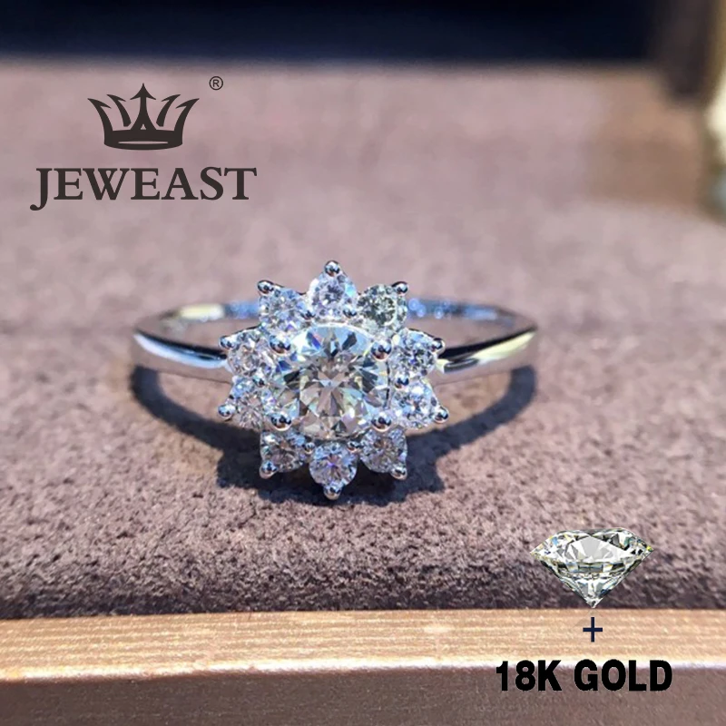 Кольцо с натуральным бриллиантом 18K золото чистое красивый драгоценный камень