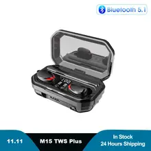 TWS M15 LED Display Bluetooth 5 1 Earphones with Charging Box Waterproof Earbuds Bluetooth Headphones Phone Accessories