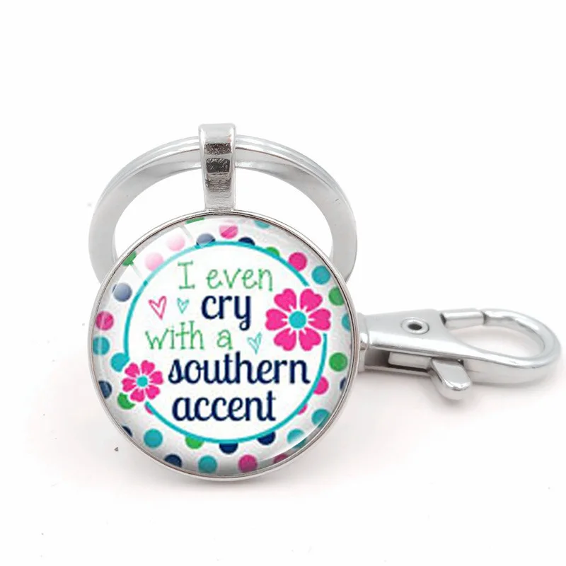 

New Products Southern Girl Magnets Time Stone Keychain Creative Metal Key Ring