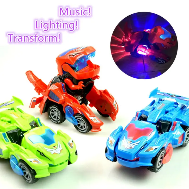 

Transforming Dinosaur LED Car Dinosaur Transform Car Toy Automatic Dino Dinosaur Transformer Toy Car for Kids 3+ Years Old