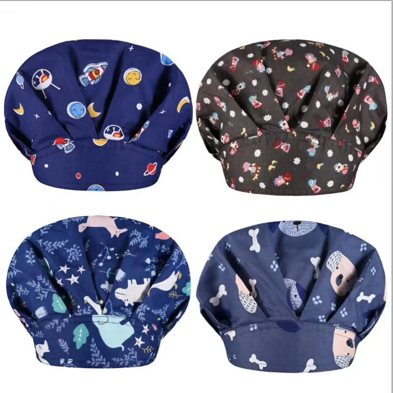 

Unisex Sweat-absorbent Pet Caps Health Services Work Hat Hat Caps Cap with Sweatband Cartoon Printing Caps Scrub Cap