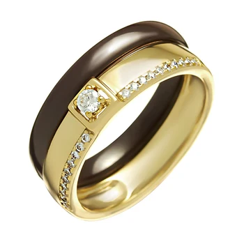 

Кольцо из серебра с керамикой и фианитами R00689