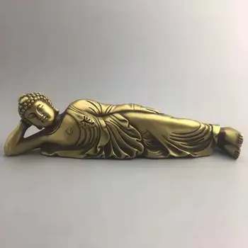 

Bronze Brass Craft Gift Buddha Statue Sleeping Buddha Sakyamuni Nirvana Statue Safe And Good Luck Home Fengshui Decoration
