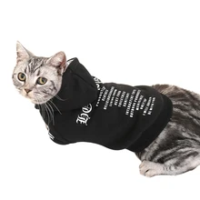 Безопасная Одежда для кошек, куртки для кошек, куртки с капюшоном для кошек, теплая одежда для домашних животных, костюм для домашних животных с кроликом для собак черного цвета