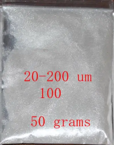 20-200um 50g Серебристо-белый хайлайтер Алмазная вуаль блестящая Ослепительная рассыпчатая пудра для лица и тела стробинг люминизатор хайлайзер косметический класс - Цвет: 20-200um 50g