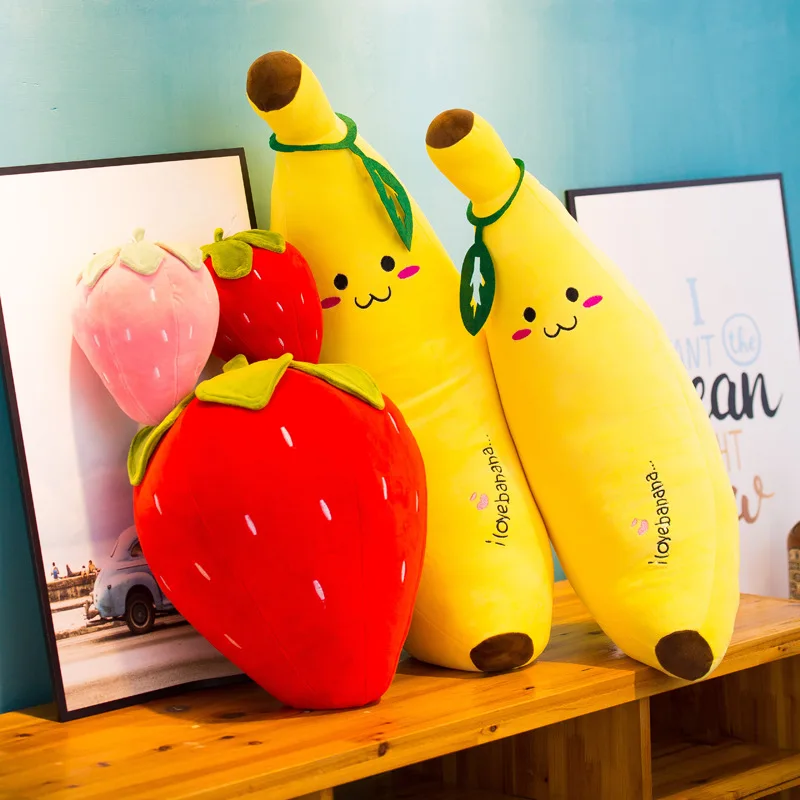 

Creative Banana Pillow New Style Fruit Series Plush Toys GIRL'S Heart Office Nap Strawberry Doll