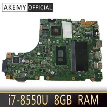 شراءاللوحة الأم للكمبيوتر المحمول ASUS X442 X442U X442UR X442UQ X442UQK X442UQR اللوحة الرئيسية I7-8550U وحدة المعالجة المركزية 8GB RAM 100% تم اختبارها مع