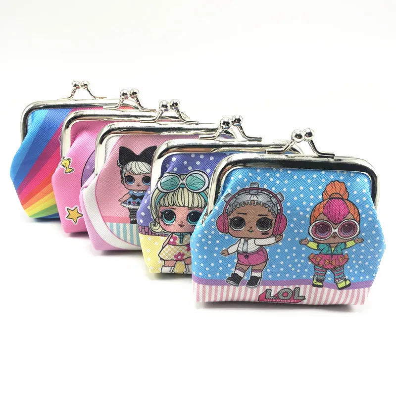 

LOL SURPRISE! Girl Mini Coin Purse Cartoon Doll Toys Small Wallet Buckle Print Handbag Kid Student Key Coin Bag Promotion Gift