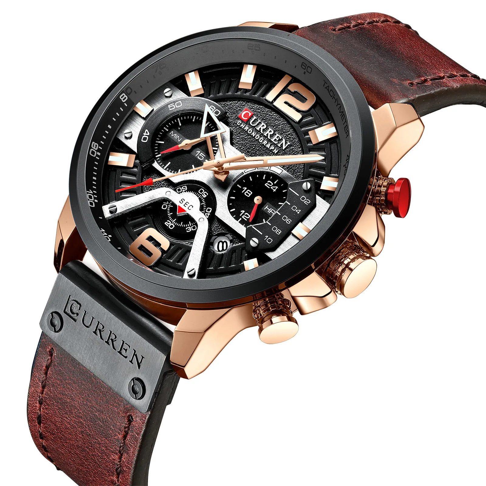 CURREN Casual Sport Watches for Men Blue Top Brand Luxury Military Leather Wrist Watch Man Clock Fashion Chronograph Wristwatch