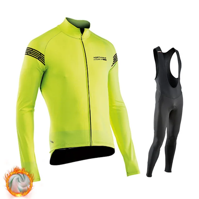 cycling set 1 Новинка, Зимняя Теплая Флисовая велосипедная одежда для мужчин, Northwave, Джерси, костюм для езды на велосипеде, MTB, одежда, комбинезон, комплект - Цвет: cycling set 1
