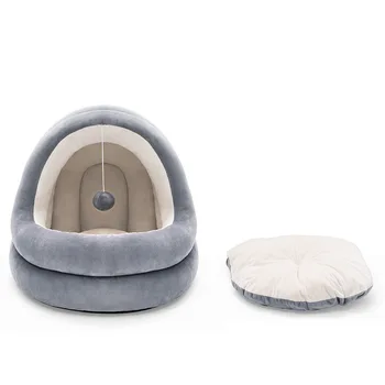 

All -season Cat Bed Lounge Sleeping Bag with Removable Mattress Warm Soft Detachable Pet House Tent Cat Nest Litter Puppy Kennel