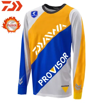 

DAIWA Winter Long Sleeve Fishing Clothing Keep Warm Anti-UV Sun Fishing Jersey Winter Clothes Plus Velvet Sports Shirt