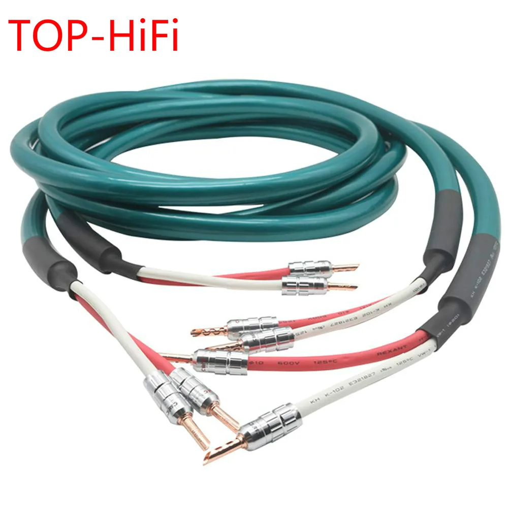 

TOP-HiFi Pair Ortofon Speaker Cable CMC Pure Red Copper BFA Banana Plug Audio Speaker Interconnect Cable for AMP CD player