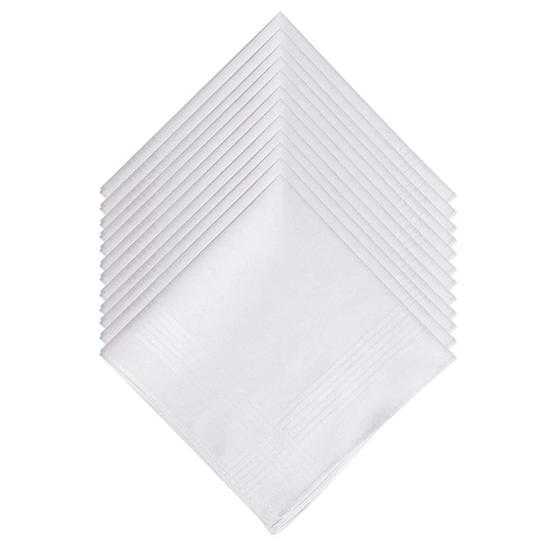 20 X 20 Inch White Dinner Cloth Napkins 24Pcs Cotton for Party Wedding Table Cloth Napkins