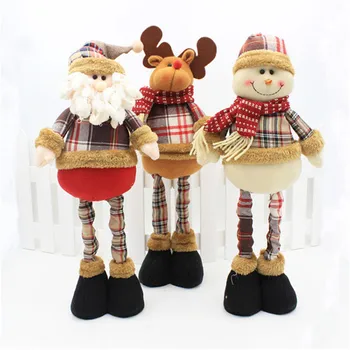 

Santa Claus Snowman Christmas Dolls Christmas Decorations for Home Retractable Standing Toy Birthday Party Gift for Kids