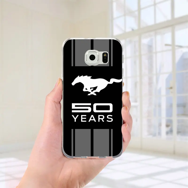 Мягкий ТПУ чехол для телефона для samsung Galaxy S2 S3 S4 S5 мини S6 S7 S8 S9 S10 Edge Plus Note 8 9 Coque модные Ford с логотипом «мустанг»