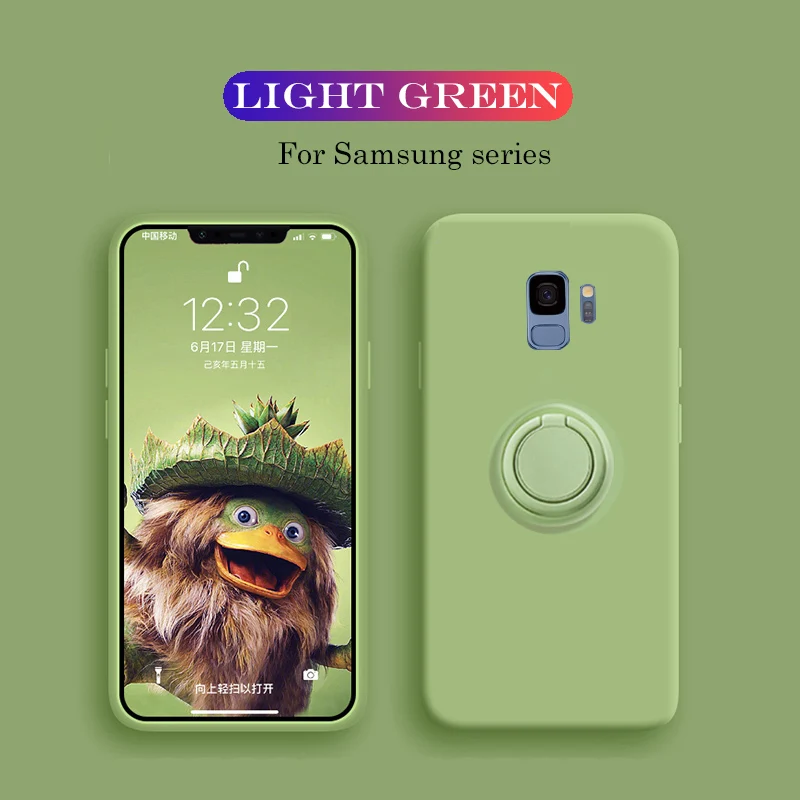 Жидкий силиконовый чехол для samsung Galaxy A50 A70 A10 автомобильный держатель чехол для samsung S10 Plus Lite 5G S9 Plus S8 Plus Note 9 A80 A30 - Цвет: YH
