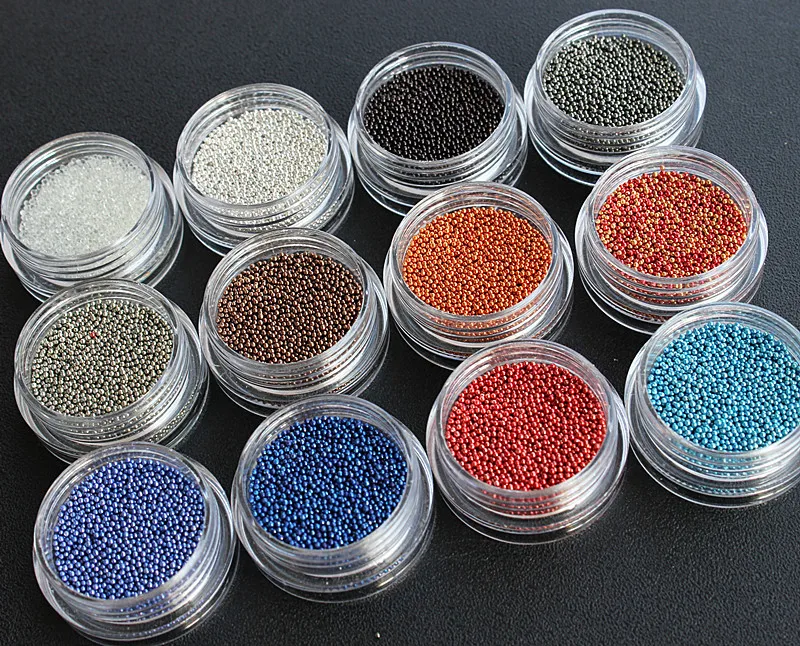 12-Color Punk Style Men's Retro Metal Manicure Micro Drill Small Bead Nail Stick-on Crystals Decorations Accessories Japanese-st