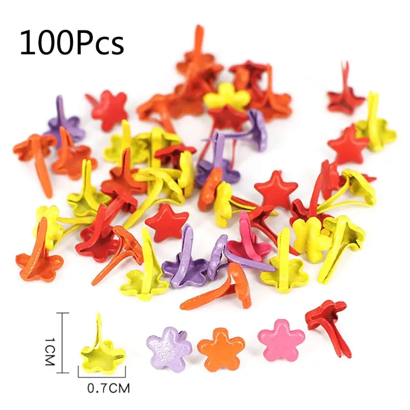 4 Round Metal Brads Paper Fastener For Scrapbooking Accessories Children Kids Crafts Embellishments D2TD - Цвет: 4