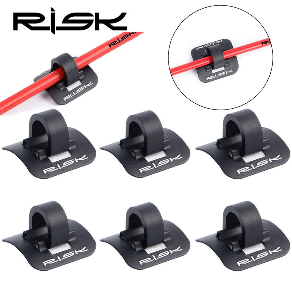6Pcs Stick-on Cable Guide Bicycle Shift Brake Housing Line Tubing Buckle Tube Clip Aluminum Bike Oil Tube Fixed Clamp Adapter