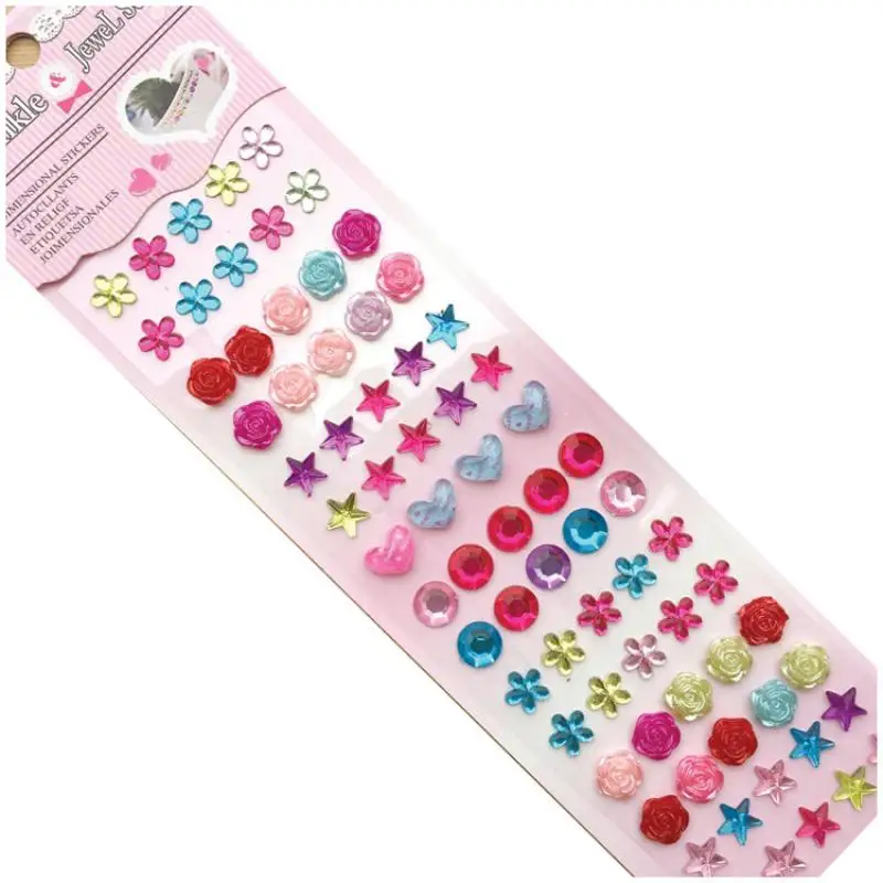 12 styles Acrylic Crystal Stickers Children Toys Sticker Decal Mobile PC Diamond Rhinestone Self Adhesive Scrapbooking Stickers