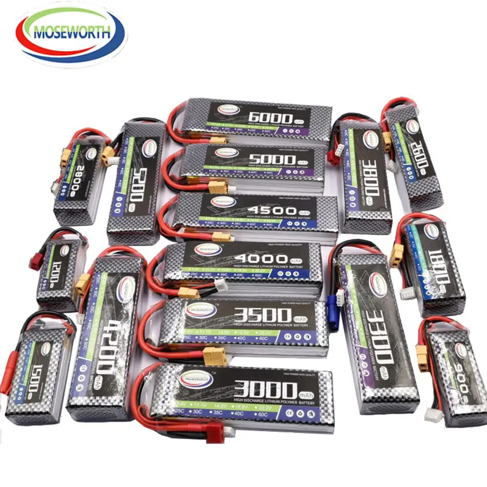 Comprar 3S 11,1 V 2200, 2800, 3300, 3800, 4200, 5200, 6000mAh 30C40C60C juguetes RC batería LiPo 3S para RC helicóptero Quadcopter