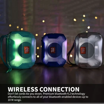 

Rechargeable Bluetooth Speaker TG162 Mini Portable Colorful LED Portable Wireless Bluetooth Speaker Outdoor Music Player TF FM