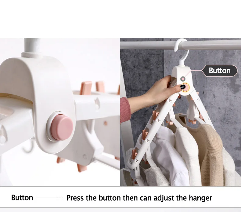 8 hanger/pc Folding Clothes Hanger Plastic Clothes Drying Racks Closet Rotate Hanger Wardrobe Magic Clothes Organizer Hangers