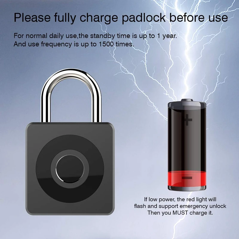 FFYY-Usb зарядка отпечатков пальцев замок-Умный Замок Противоугонный без ключа биометрический замок безопасности для спортзала, спорта, школы и работы