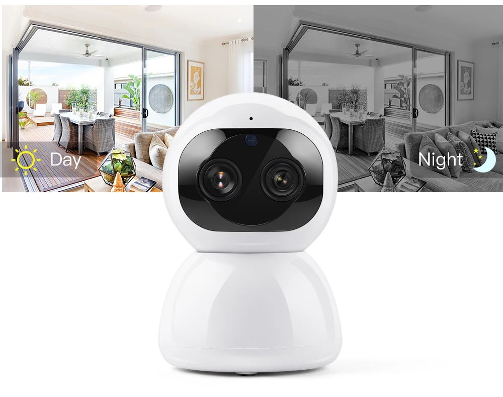 FREDI облако 1080P 2MP с двумя объективами Беспроводной IP Камера Wi-Fi автоматическое слежение за внутренняя безопасность жилища видеонаблюдения сетевая камера системы скрытого наблюдения