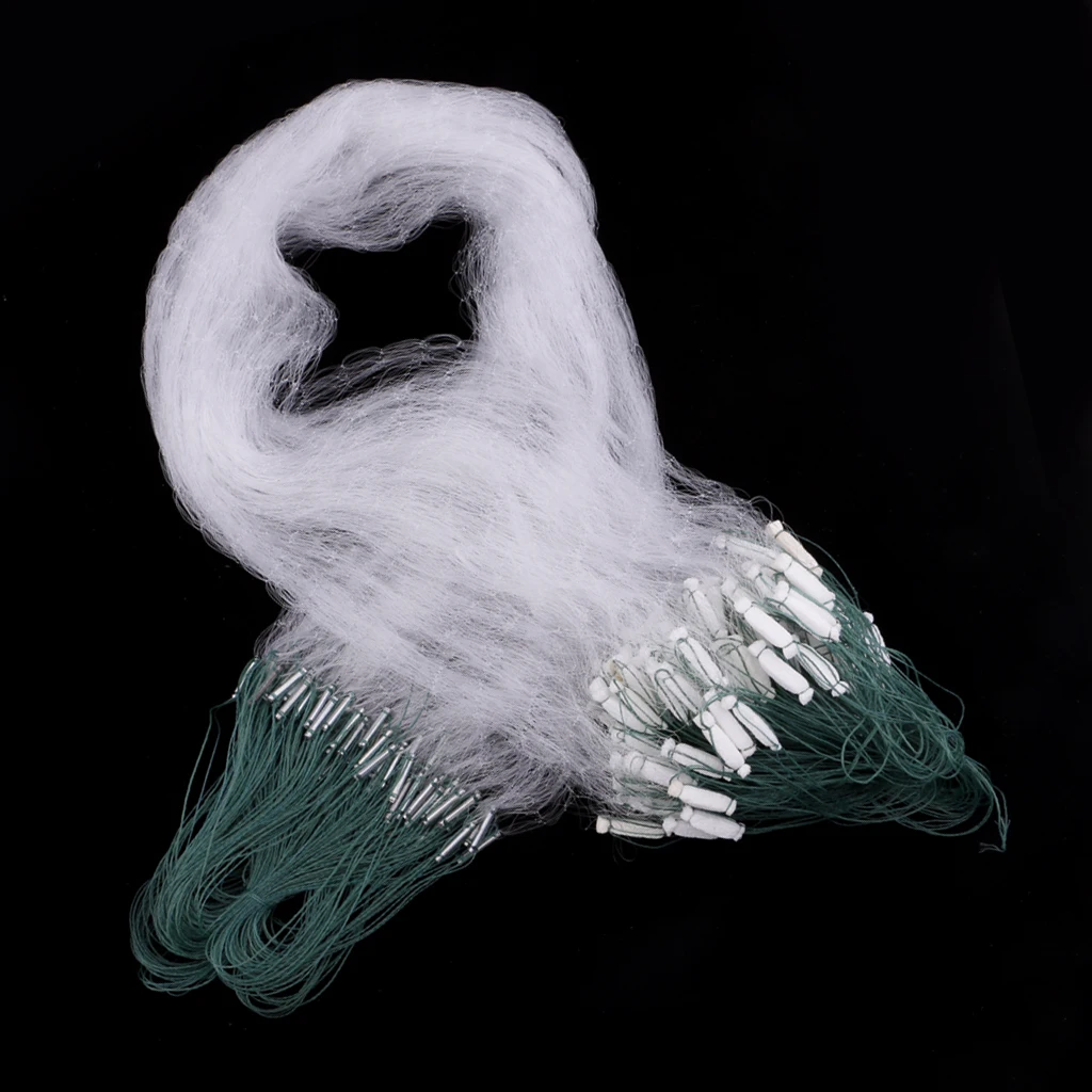 20m Polyethylene Sticky Single Layers Clear Green Bait Trap Monofilament Fishing Gill Net with Floating Screen Mesh Trap