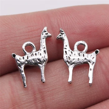 

15pcs Alpaca Charms Pendant DIY Jewelry Findings Antique Silver Color 13x18mm
