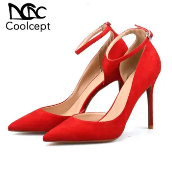 

CoolCept Size 32-42 Women Brand Sandals Anke Strap High Heel Summer SHoes Women Fashion Party Wedding Lady Street Sexy Footwear