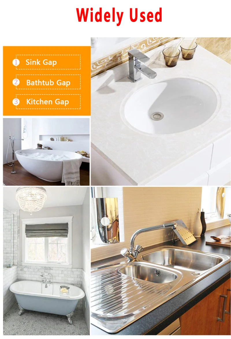 Водостойкая самоклеящаяся лента для кухни 5 м прозрачная ванной туалета щелевой