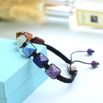 

100% Natural Crystals Pyramid Bracelets Handmade Increase Charm Raw Simple Colourful Mineral Jewelry For Ladies Jewelry DIY Gift