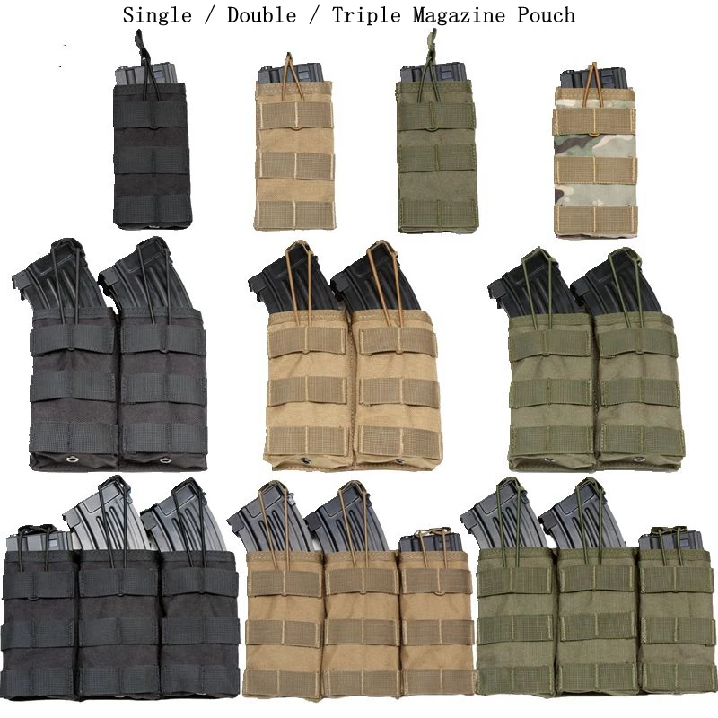 New AK AR M4 AR15 Rifle Gear Tactical 3 Molle Magazine Pouches Drop Utility Pouch Bag Outdoor Waist Tool Travel | Спорт и
